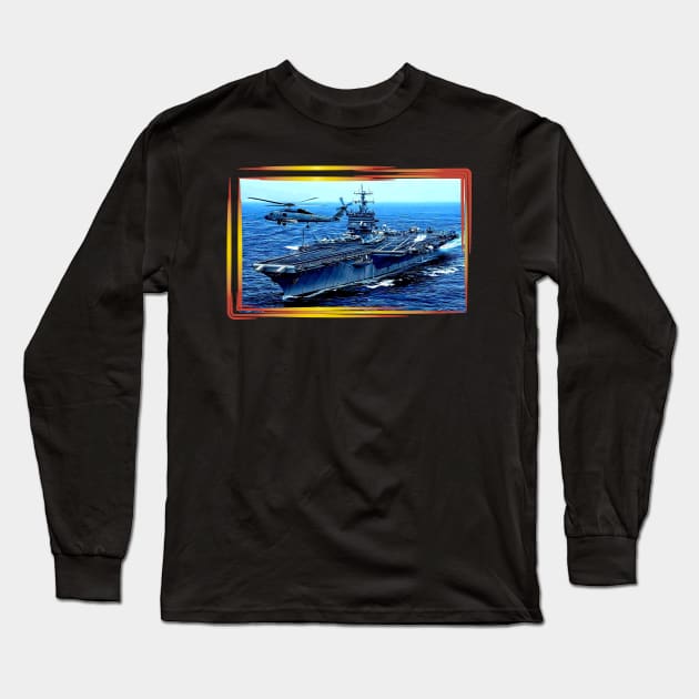 USS Enterprise Aircraft Carrier Long Sleeve T-Shirt by Arie